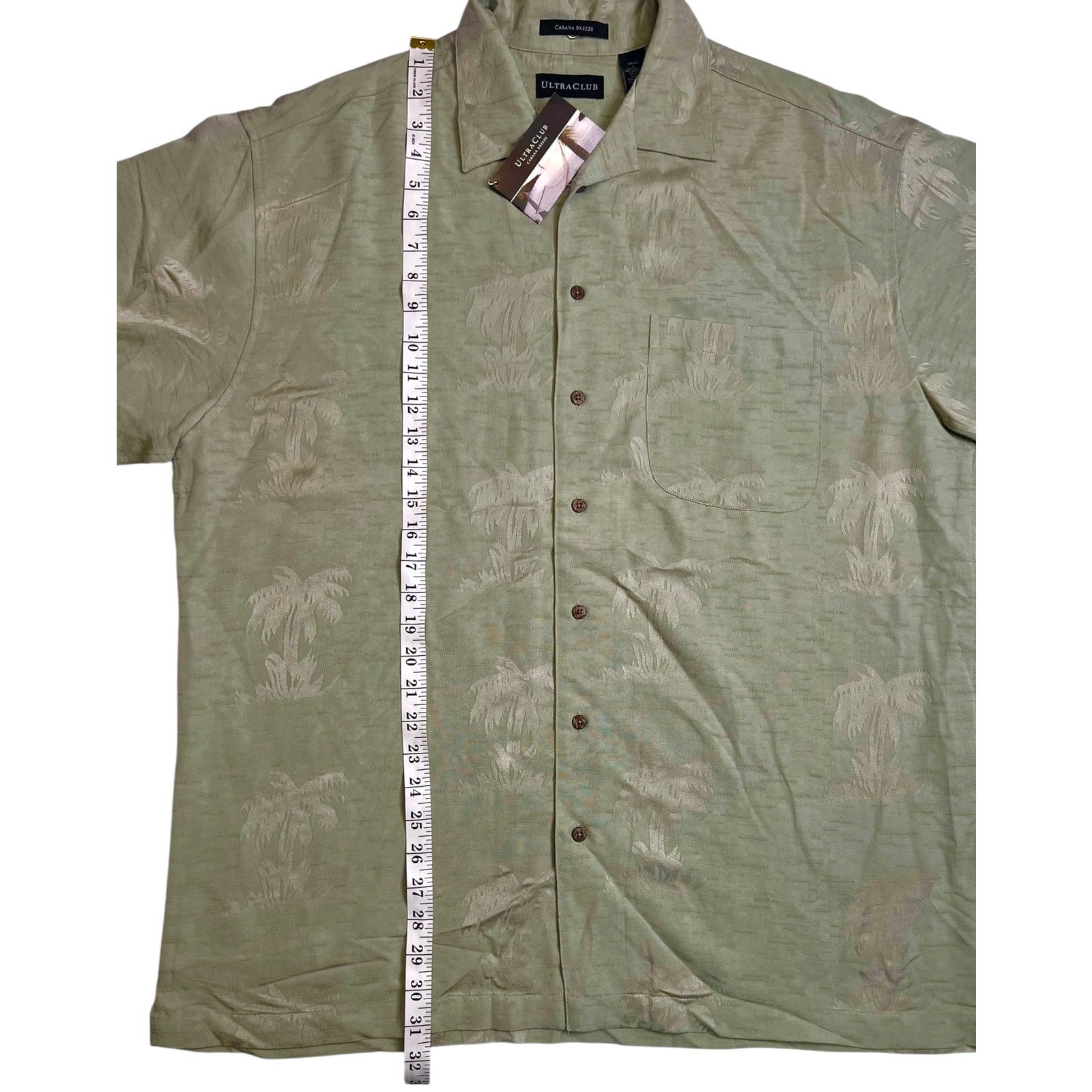 Other UltraClub Cabana Breeze Men Large Green Palm Hawaiian Shirt Size US L / EU 52-54 / 3 - 12 Thumbnail