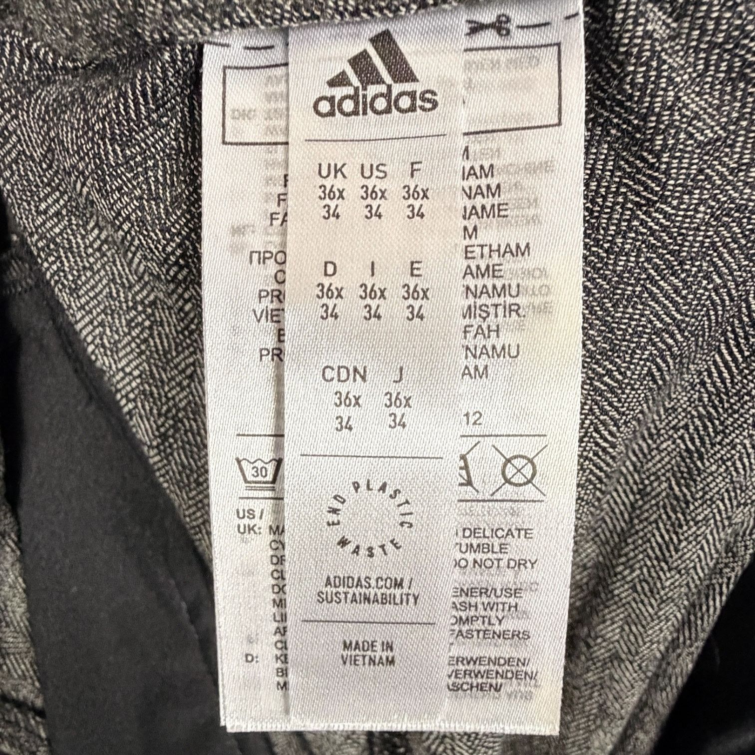 Adidas Adidas Go-To Dark Gray Jogger Golf Work Office Pants 36x34 Size US 36 / EU 52 - 8 Thumbnail