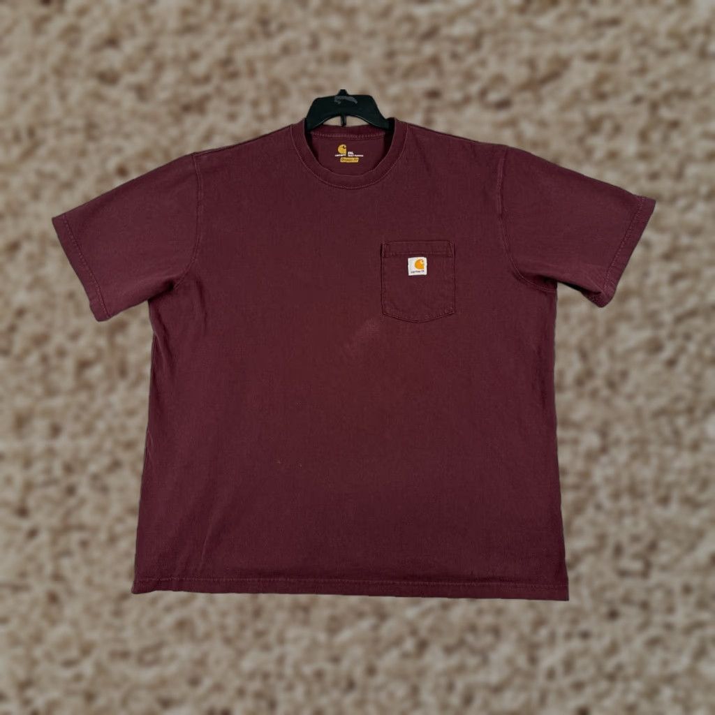 Carhartt VINTAGE Carhartt Shirt Men Extra Large Red Short Sleeve Henley Cotton Pocket Workwear Size US XL / EU 56 / 4 - 1 Thumbnail