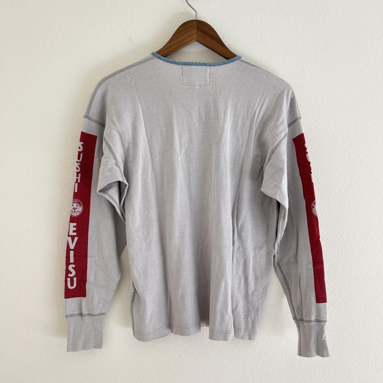 Evisu Logo Sweatshirt w/ Chambray Denim Detailing Vintage Size L / US 10 / IT 46 - 3 Thumbnail