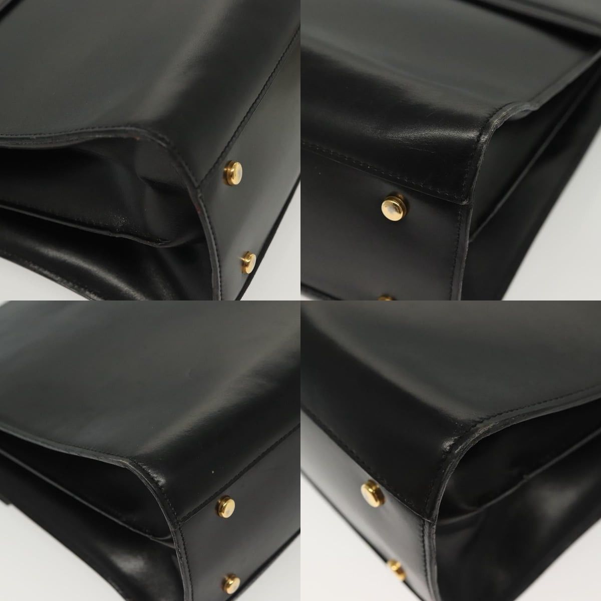 Celine CELINE Hand Bag Leather Black Gold Size ONE SIZE - 10 Thumbnail