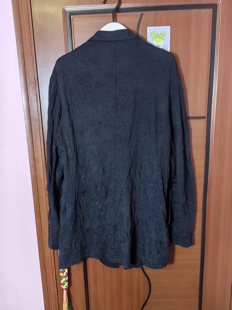 Yohji Yamamoto Yohji Yamamoto size 3 Black pleated blazer Size 36R - 6 Thumbnail