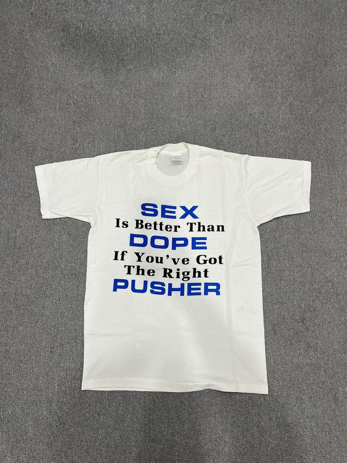 Vintage VTG WORDING TEE “SEX IS BETTER THAN “ Size US L / EU 52-54 / 3 - 1 Thumbnail