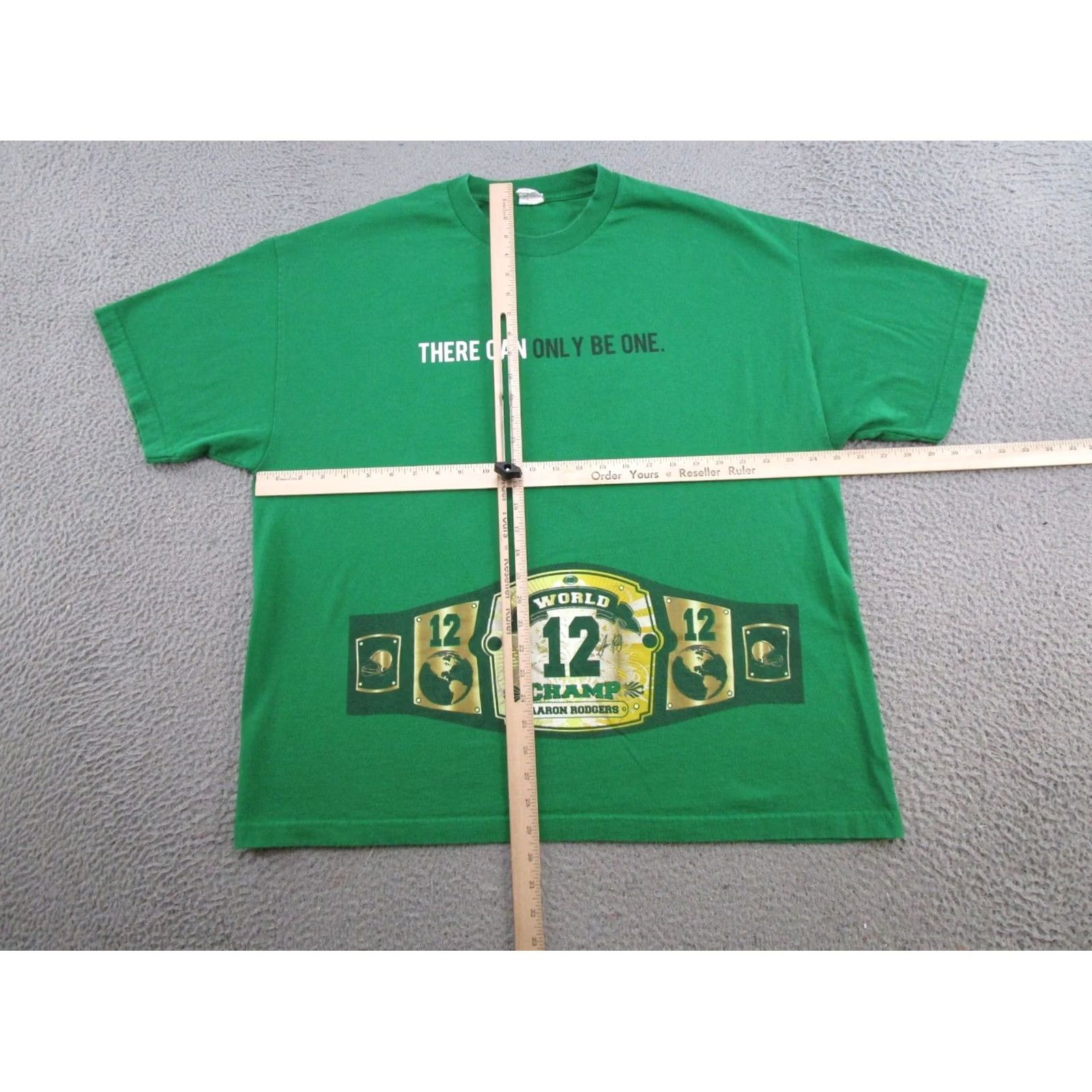 Vintage VTG Y2K Aaron Rodgers World Championship Champ Belt 2 Sided Tee 2XL Green Alstyle T-Shirt Mens Size ONE SIZE - 7 Thumbnail