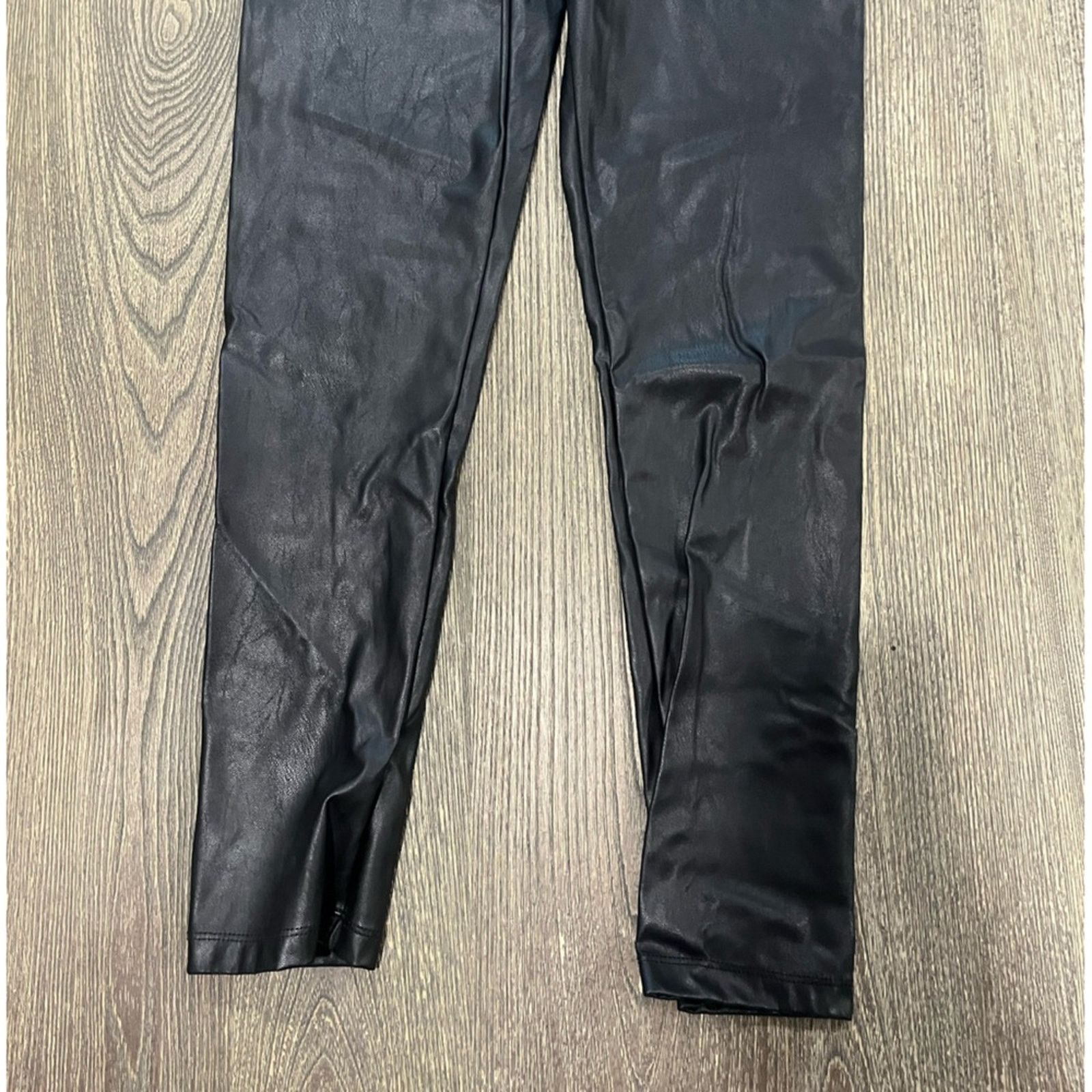 Vintage 21 Saints Leggings Skinny Faux Leather High Rise Sz L Size 31" - 2 Thumbnail