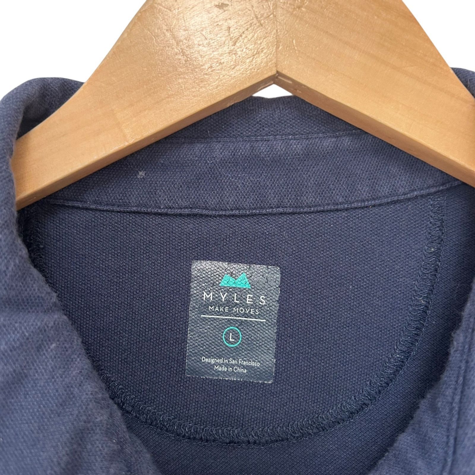 Other Myles Make Moves Blue Long Sleeve Polo Shirt Sz L Size US L / EU 52-54 / 3 - 3 Thumbnail