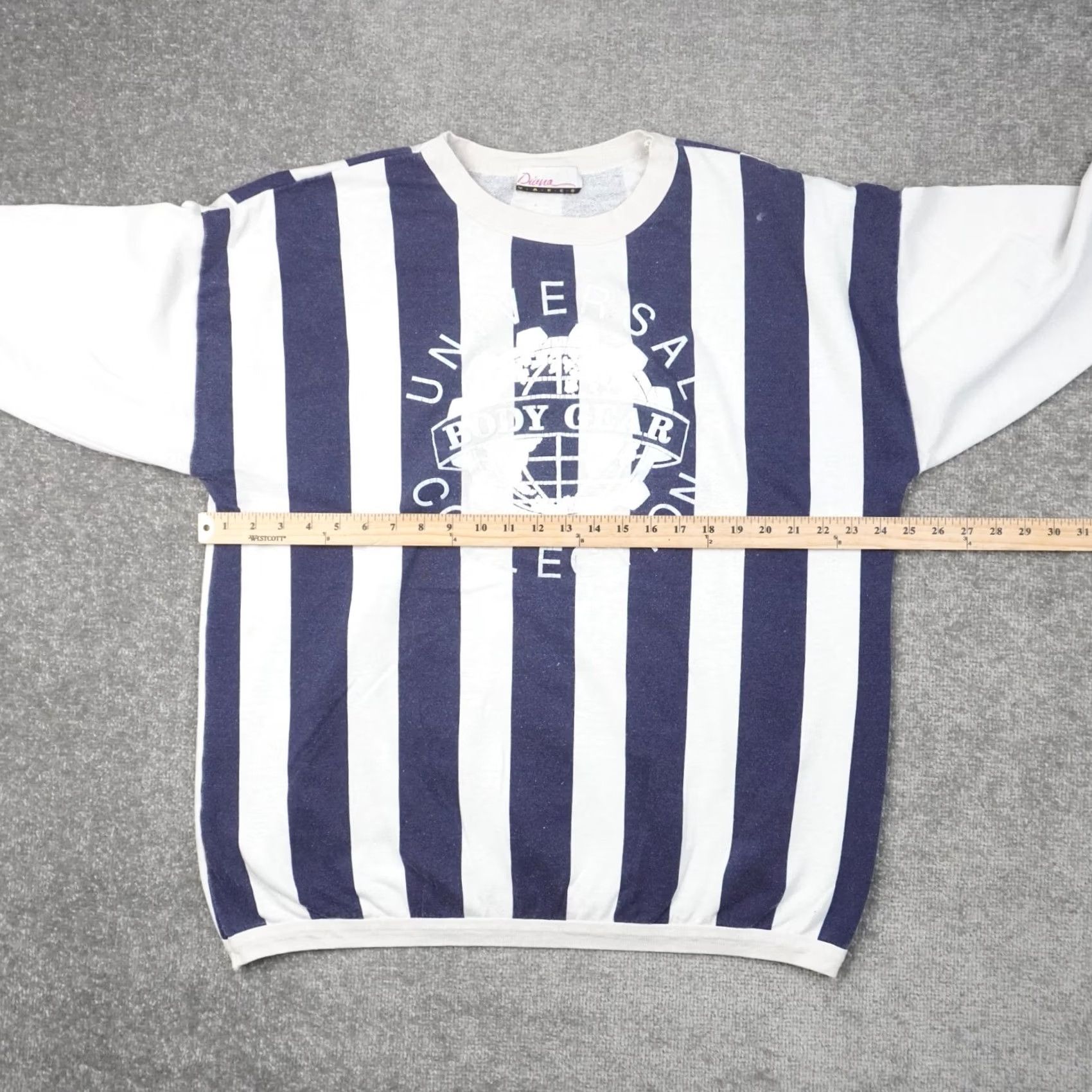 Vintage VINTAGE Vintage Sweatshirt Stripped Crew Neck Long Sleeve 2XL Blue White Men Mens 90s Pullover Size US XXL / EU 58 / 5 - 4 Thumbnail