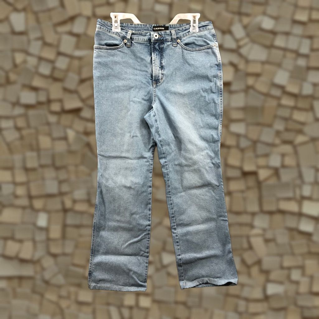 Vintage Cambio Jeans Size 14 Womens Mid Rise Stone Blue Denim Straight Jeans Size 36" / US 14 / IT 50 - 1 Thumbnail