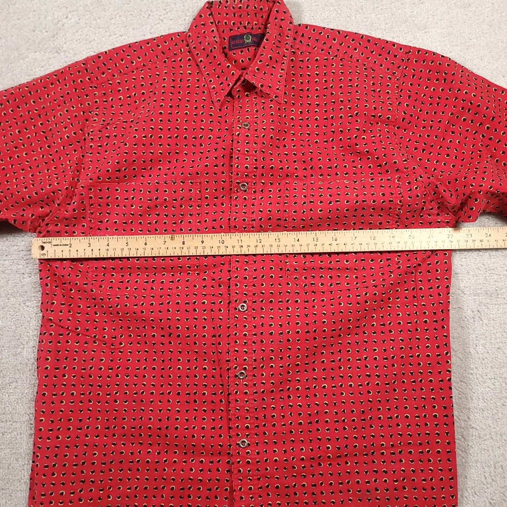 Vintage VINTAGE Robert Bruce Shirt Mens Large Red All Over Print Short Sleeve Shirt Size US L / EU 52-54 / 3 - 3 Thumbnail