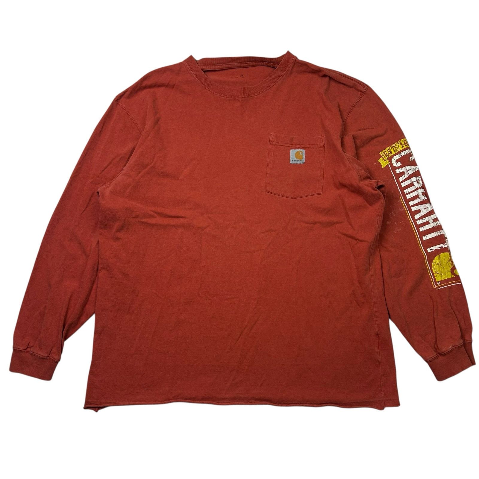 Carhartt Carhartt Long Sleeve Pocket Original Fit Dark Orange Tee Size US XL / EU 56 / 4 - 1 Thumbnail