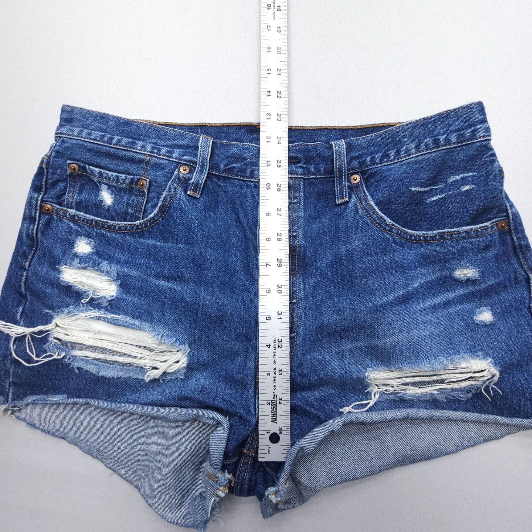 Levi's Levi's 501 Shorts Women 33 Dark Blue Button Fly Denim Jeans Shorts Womens Size 24" / US 00 / IT 34 - 6 Thumbnail