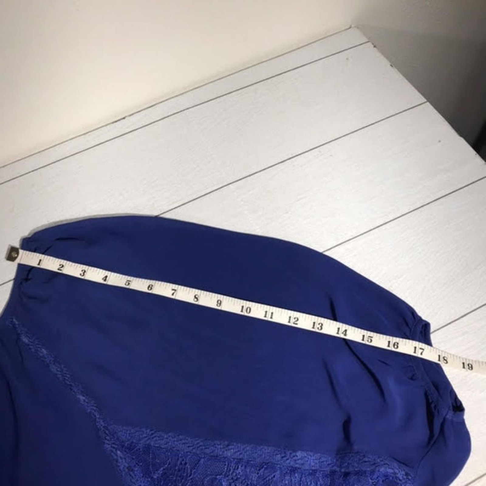 Other Lauren Conrad Cobalt Blue Semi Sheer Flowy Blouse Size M Size M / US 6-8 / IT 42-44 - 6 Thumbnail