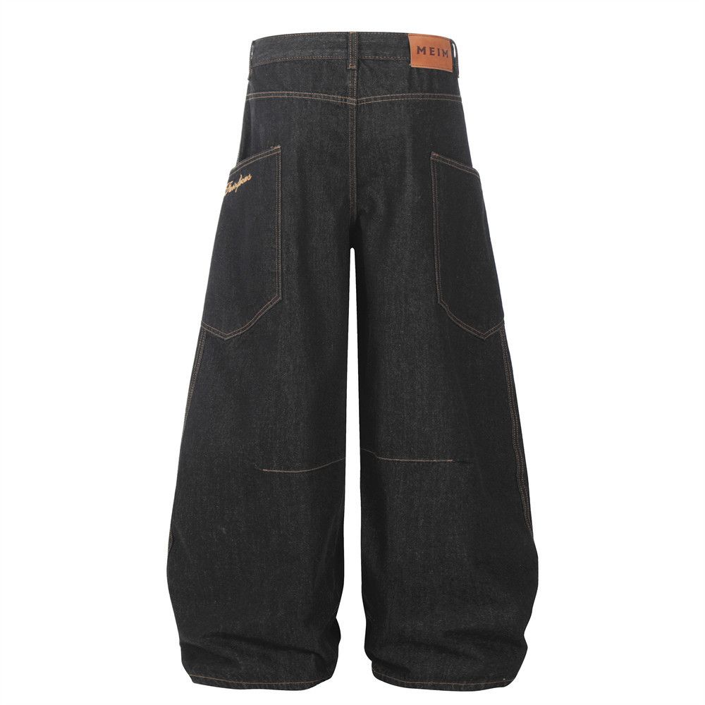 Japanese Brand × Jean Men's hip-hop trendy workwear loose wide-leg scimitar jeans Size US 34 / EU 50 - 2 Thumbnail