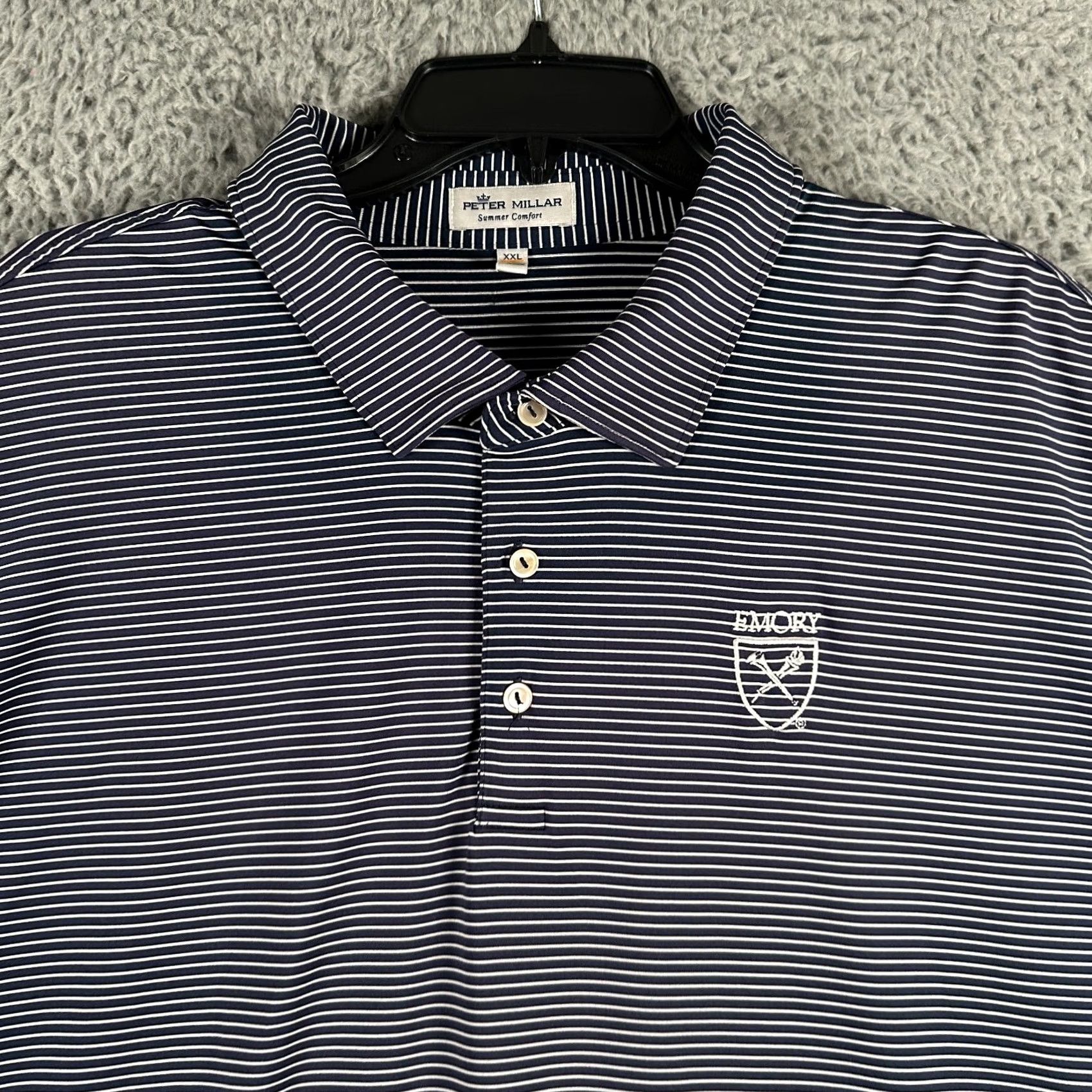 Peter Millar Peter Millar Shirt Mens 2XL Striped Summer Comfort Emory University Size US XXL / EU 58 / 5 - 3 Thumbnail