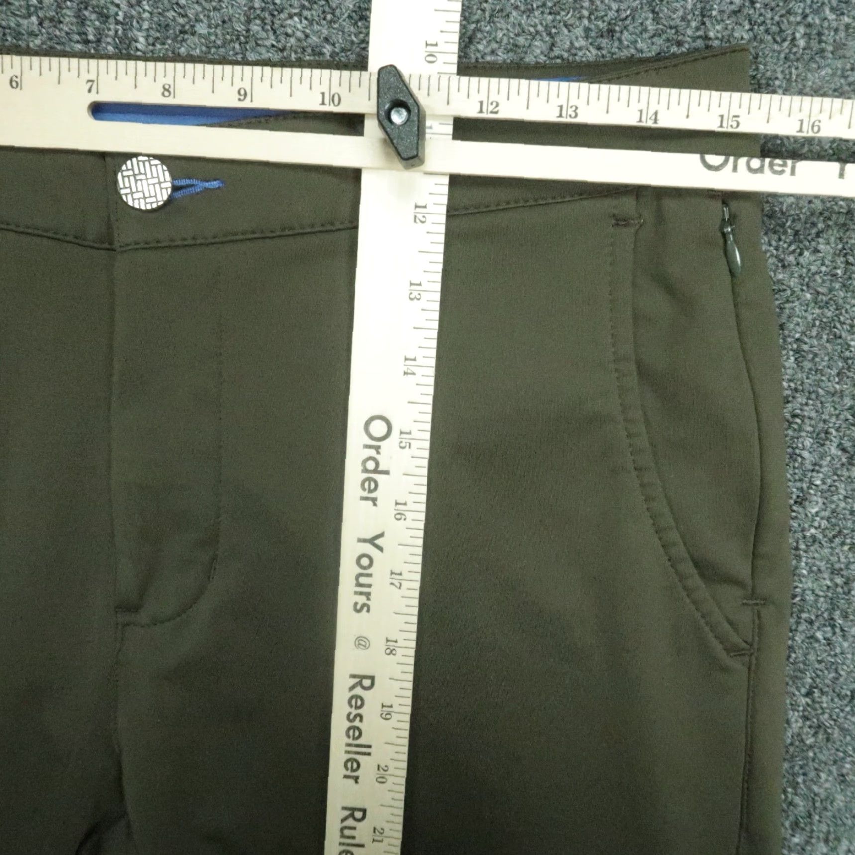 Vintage Twillory Pants Mens 30x29 Green Tailored Fit Performance Stretch Zip Pocket Chino Pants Size US 30 / EU 46 - 7 Thumbnail