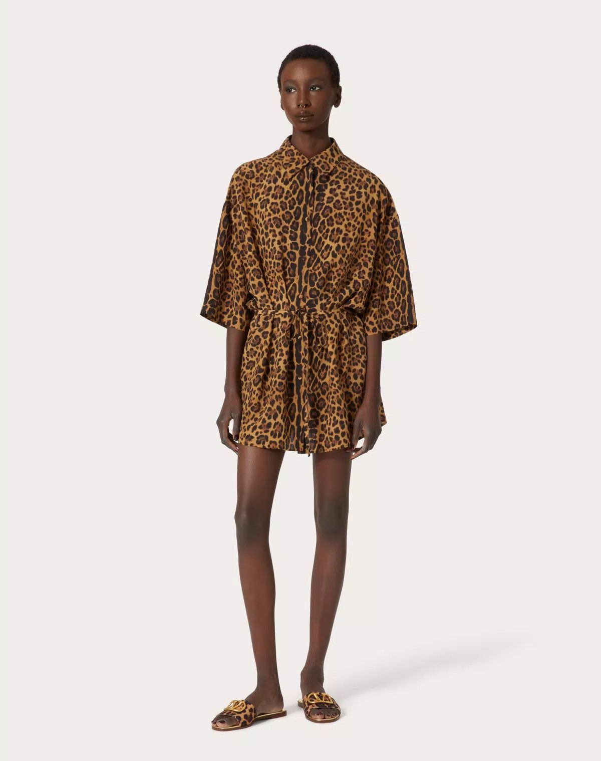 Valentino o1s1wg110625 Animalier Crepe Blouse in Leopard/Brown Size S / US 4 / IT 40 - 4 Thumbnail