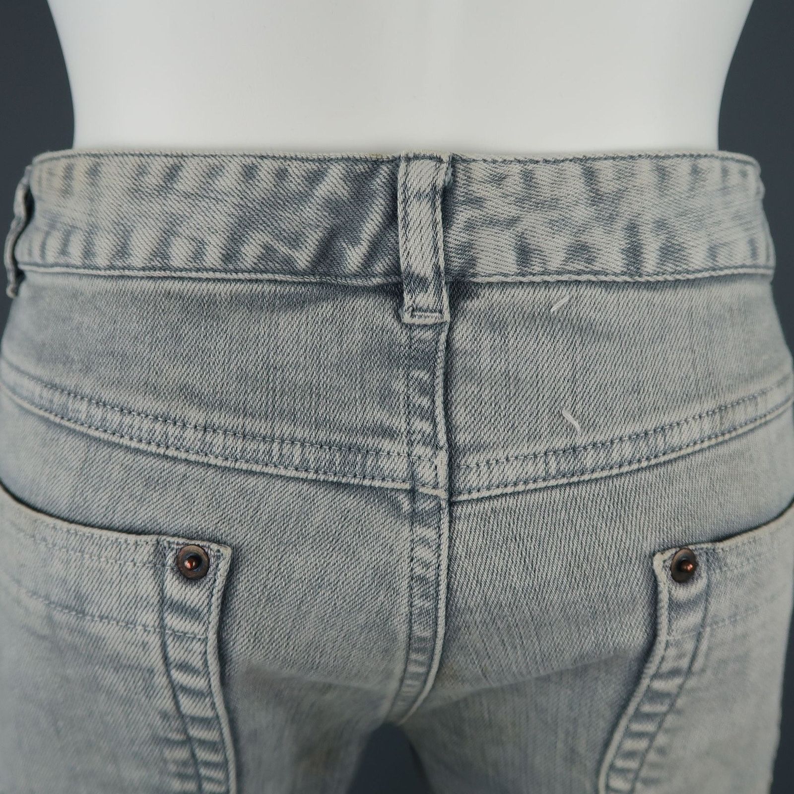 Maison Margiela Size 6 Light Grey Acid Wash Skinny Jeans Size 28" / US 6 / IT 42 - 6 Thumbnail