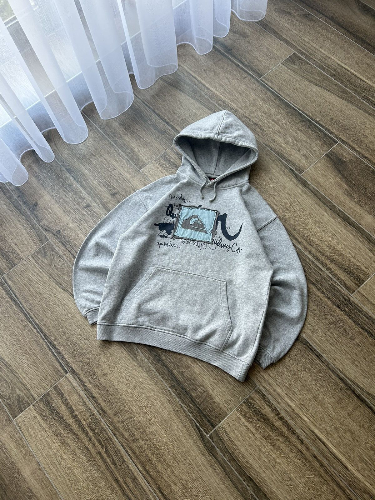 Quicksilver × Vintage Vintage Quicksilver big logo beige hoodies rare mens Size US M / EU 48-50 / 2 - 1 Thumbnail