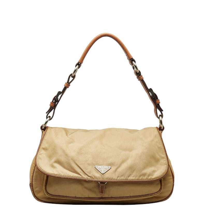 image of Prada Tessuto Shoulder Bag in Brown, Women's