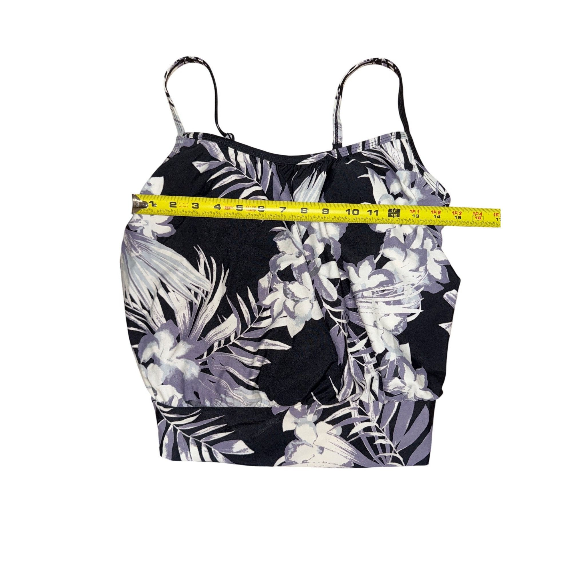 Other Kona Sol Womens Black & Purple Floral Tankini Swim Top Adjus Size S / US 4 / IT 40 - 8 Thumbnail