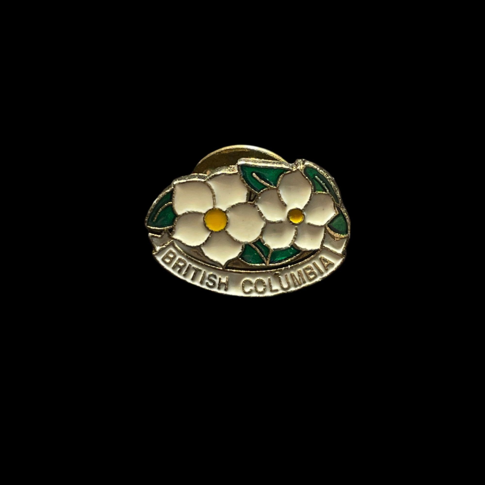 Vintage British Columbia Canada Daisy Flower Dogwood Enameled Brooch Size ONE SIZE - 2 Thumbnail