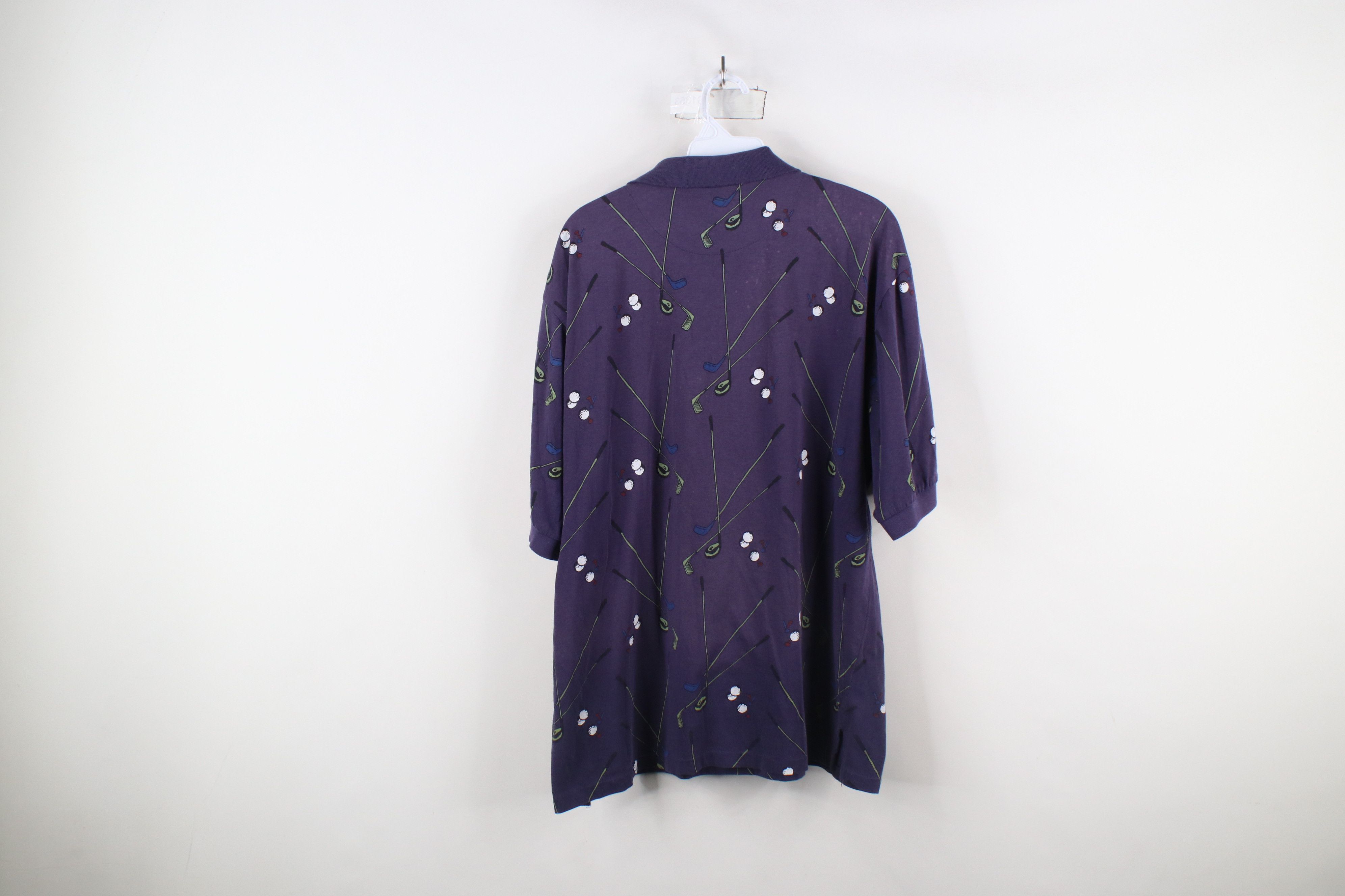 Vintage Vintage 90s Streetwear All Over Print Collared Polo Shirt Size US L / EU 52-54 / 3 - 12 Thumbnail