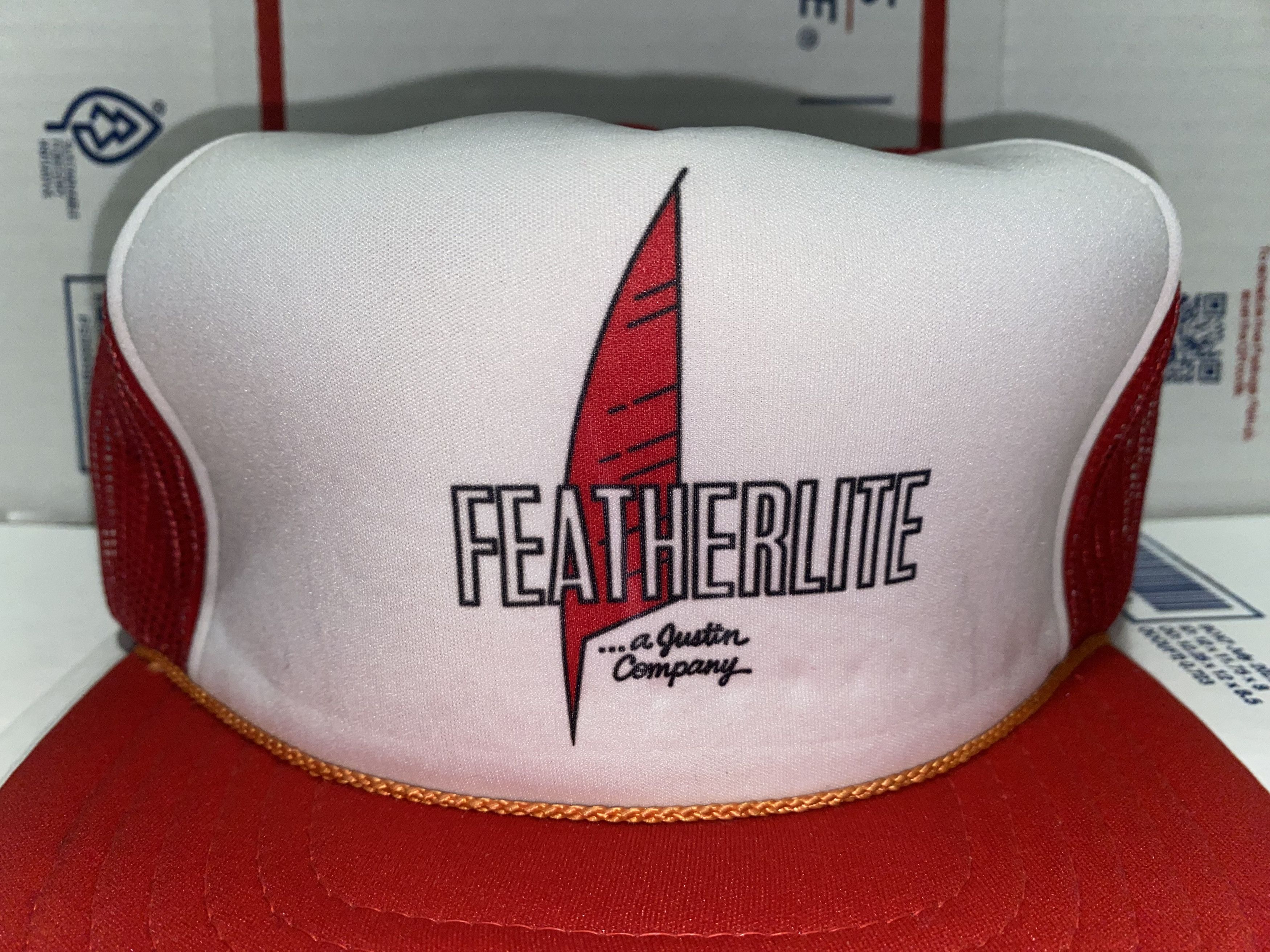 Vintage Featherlite Feather lite Justin Company Trucker Hat Snapback Size ONE SIZE - 2 Thumbnail