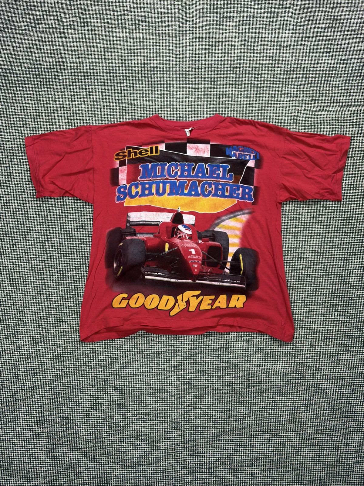 Other 90s Michael Schumacher formula 1 racing big print vintage Size US XL / EU 56 / 4 - 1 Thumbnail