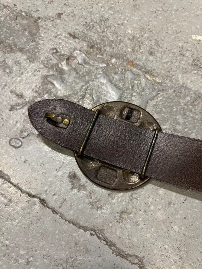 Designer × Dries Van Noten × Vintage Dries Van Noten Antique Sword Buckle Leather Belt Size ONE SIZE - 8 Thumbnail
