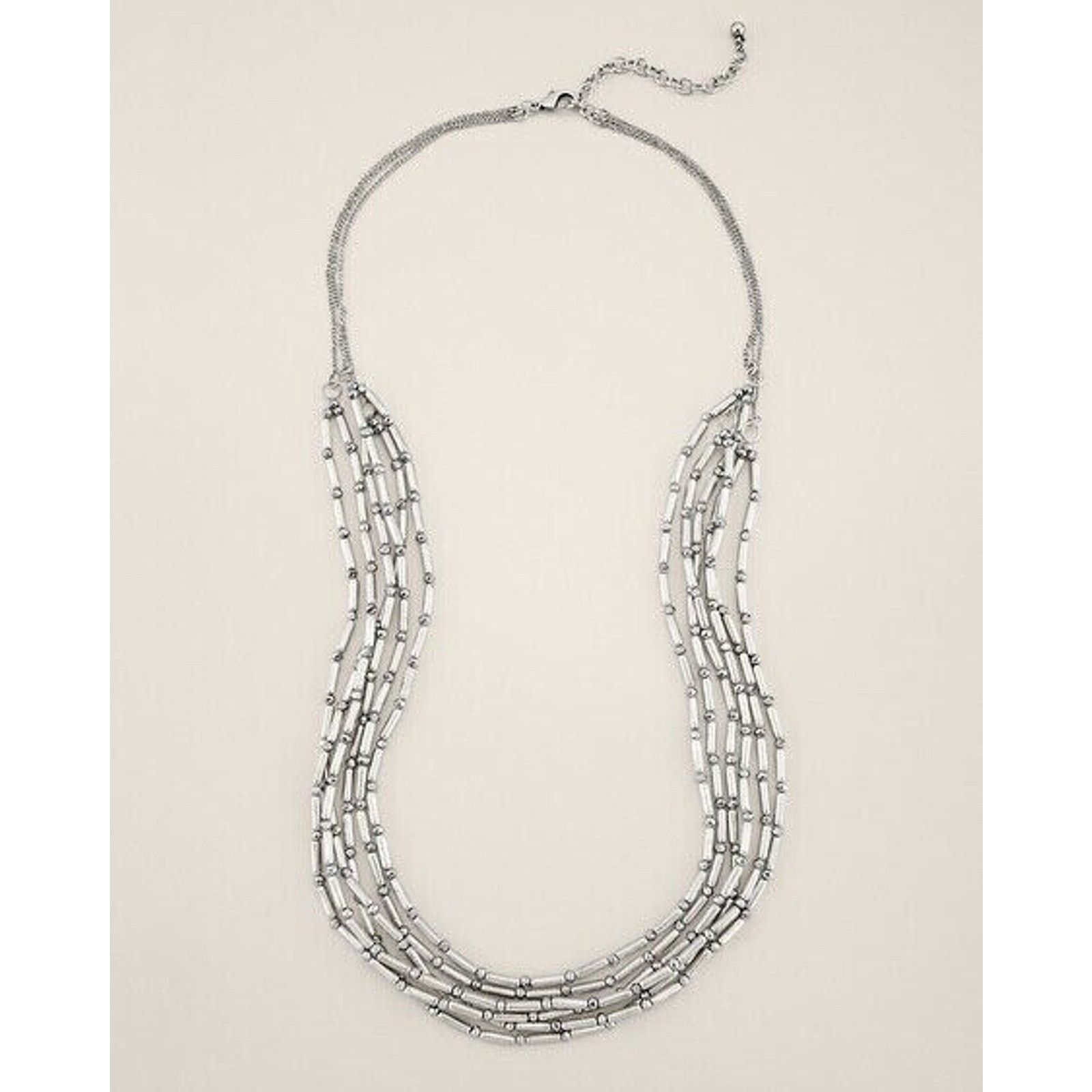 Chicos New CHICOS Bead Layered Multi Strand Sparkle NECKLACE $49 Size ONE SIZE - 1 Thumbnail