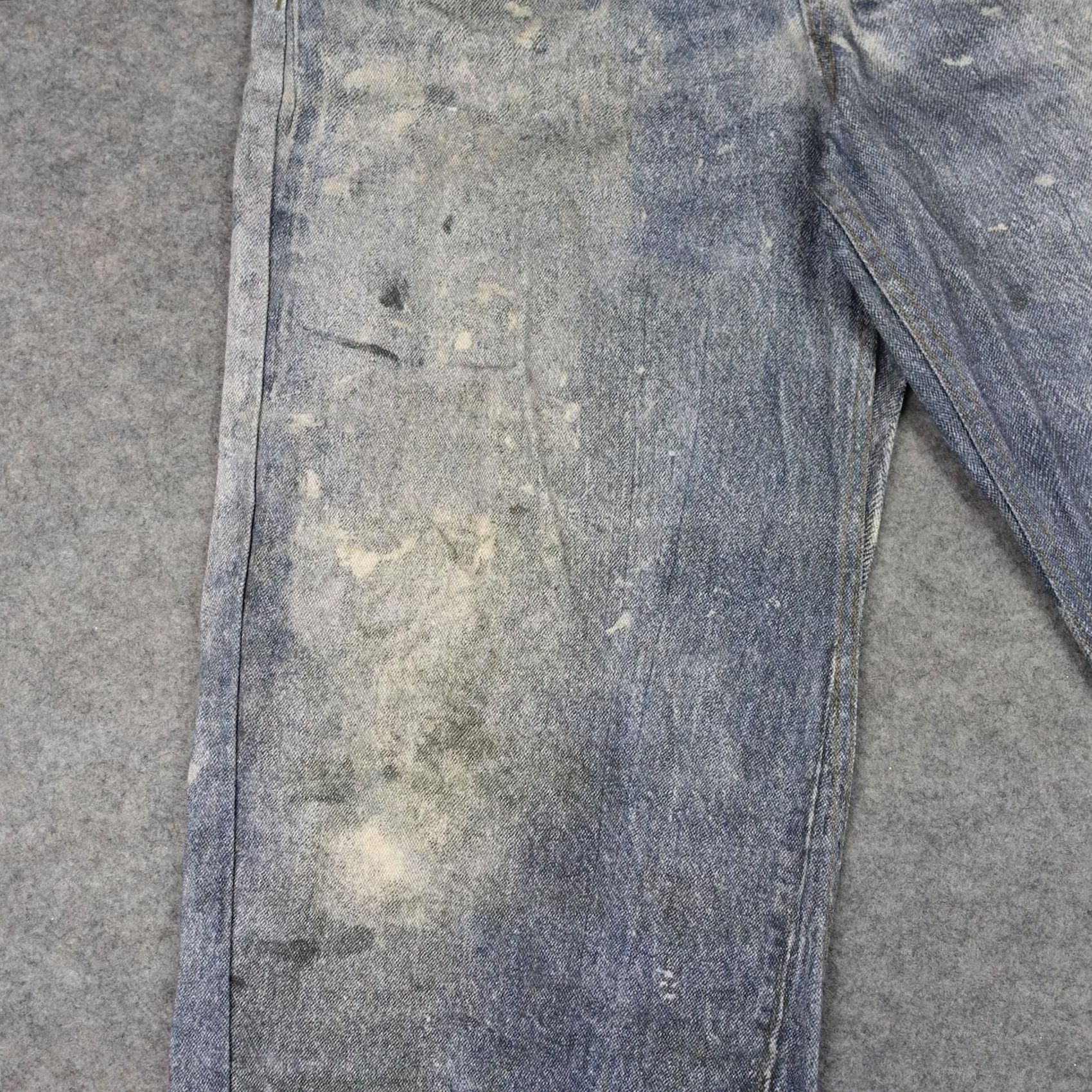 Vintage Aelfric Eden Jeans Womens Wide-Leg 28 Blue High Rise 5-Pocket Denim VT Y2K Noise Embroidered Logo Paint Splatter Size 28" / US 6 / IT 42 - 7 Thumbnail