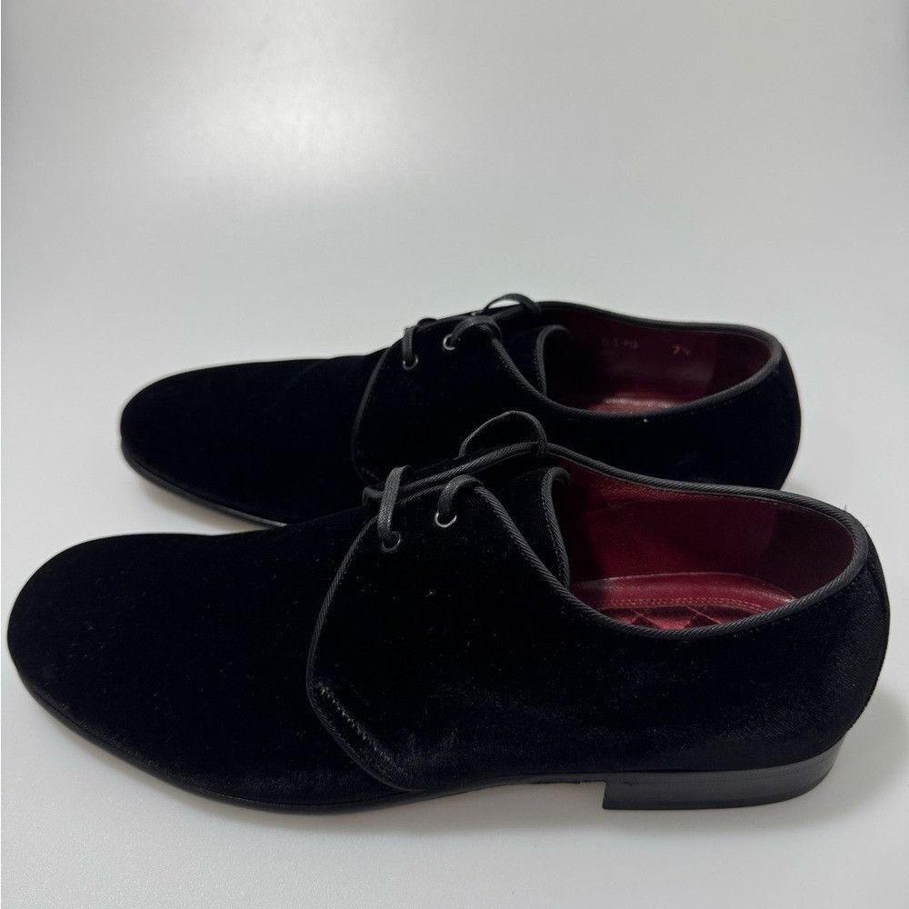 Dolce & Gabbana Dolce & Gabbana Velvet Derby Lace-Up Shoes Black Men’s Size Size US 7.5 / EU 40-41 - 3 Thumbnail