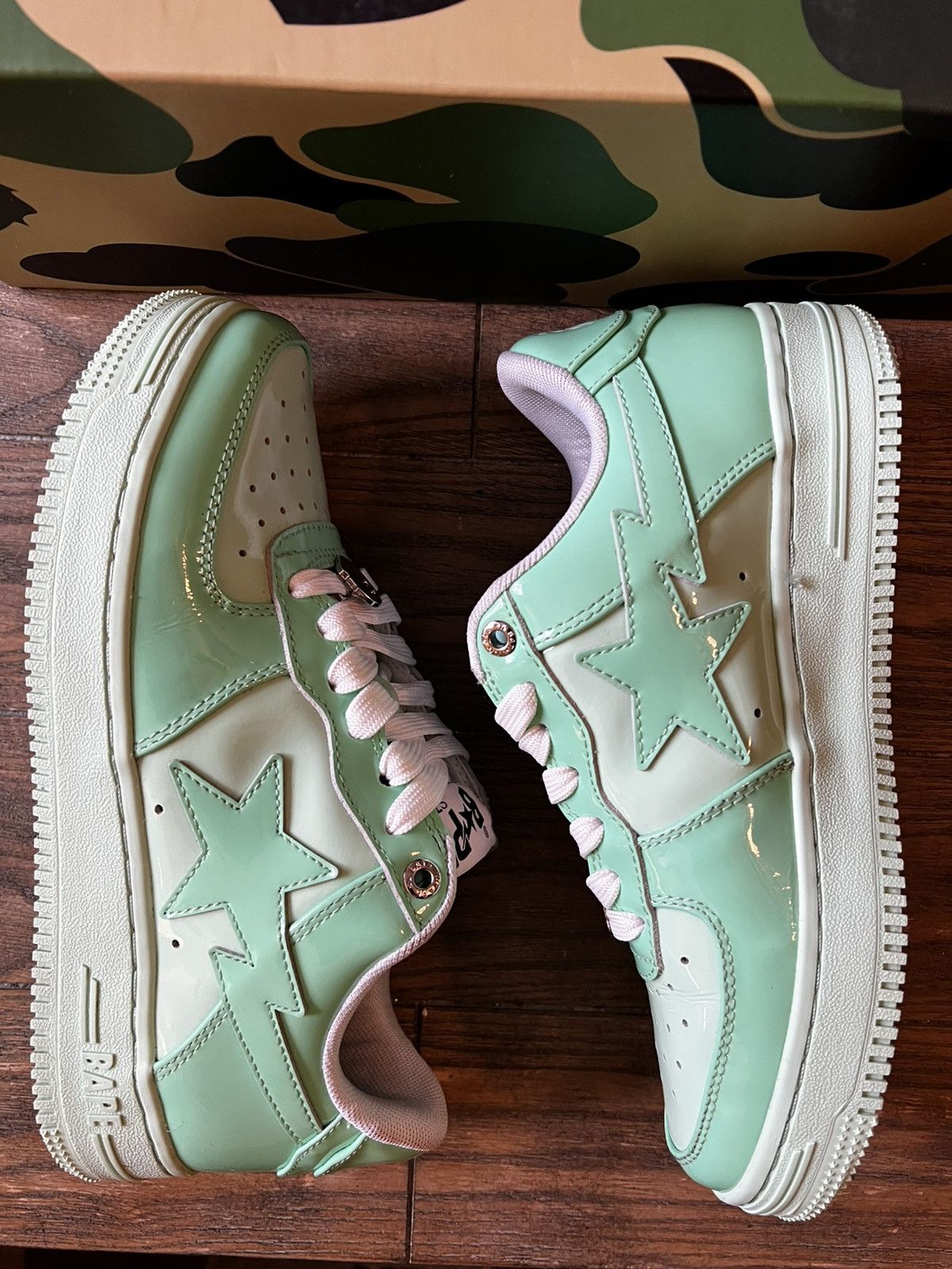Bape Wnms BAPESTA green trainers Size US 6 / IT 36 - 3 Thumbnail