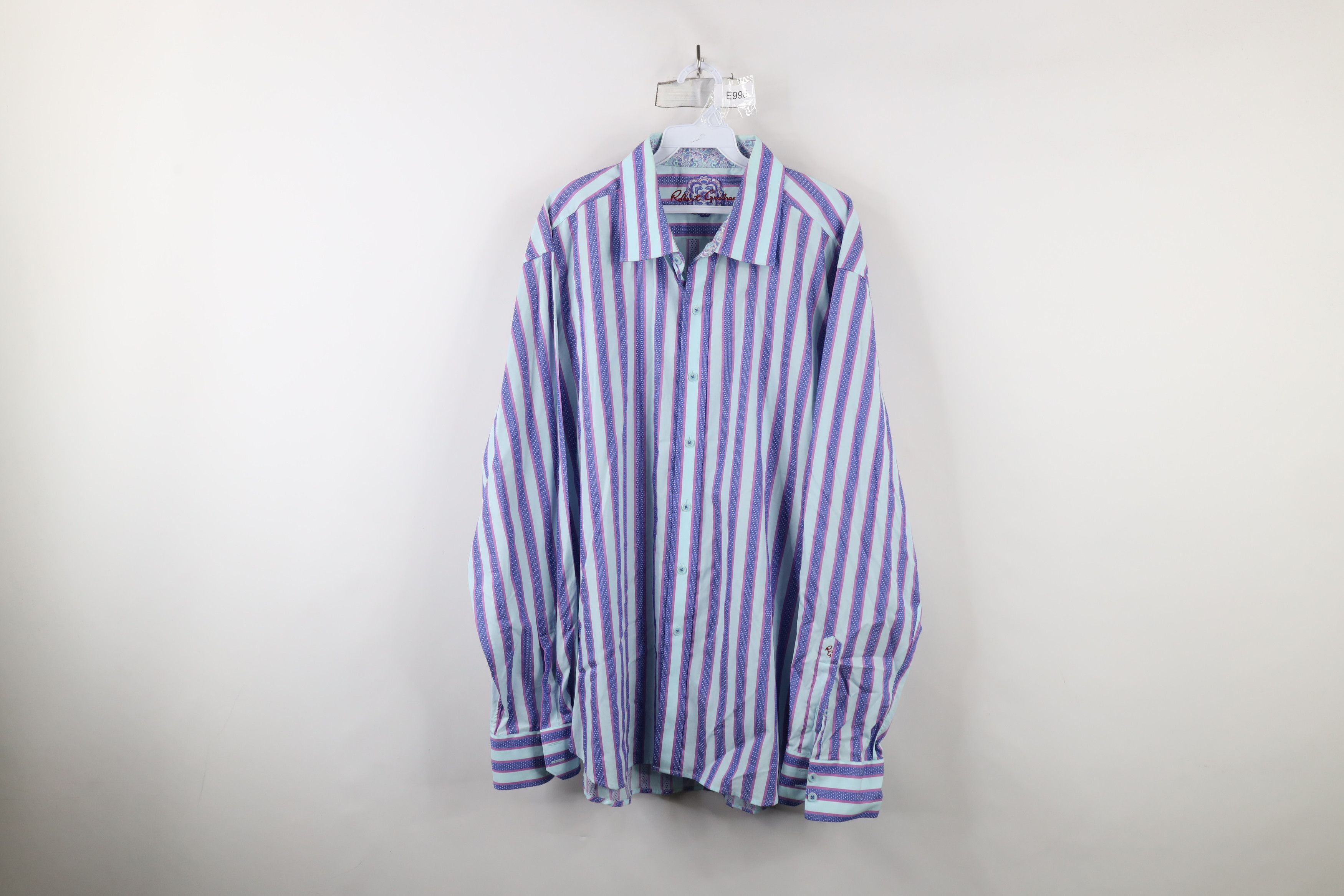 Robert Graham × Vintage Robert Graham Fit Pastel Striped Flip Cuff Button Shirt Size US XXL / EU 58 / 5 - 1 Thumbnail