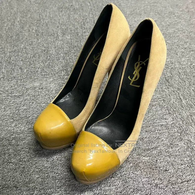 Saint Laurent Paris Saint Laurent Paris Gold Leather Pointed Toe Slip-On Thin Size US 7 / IT 37 - 1 Thumbnail