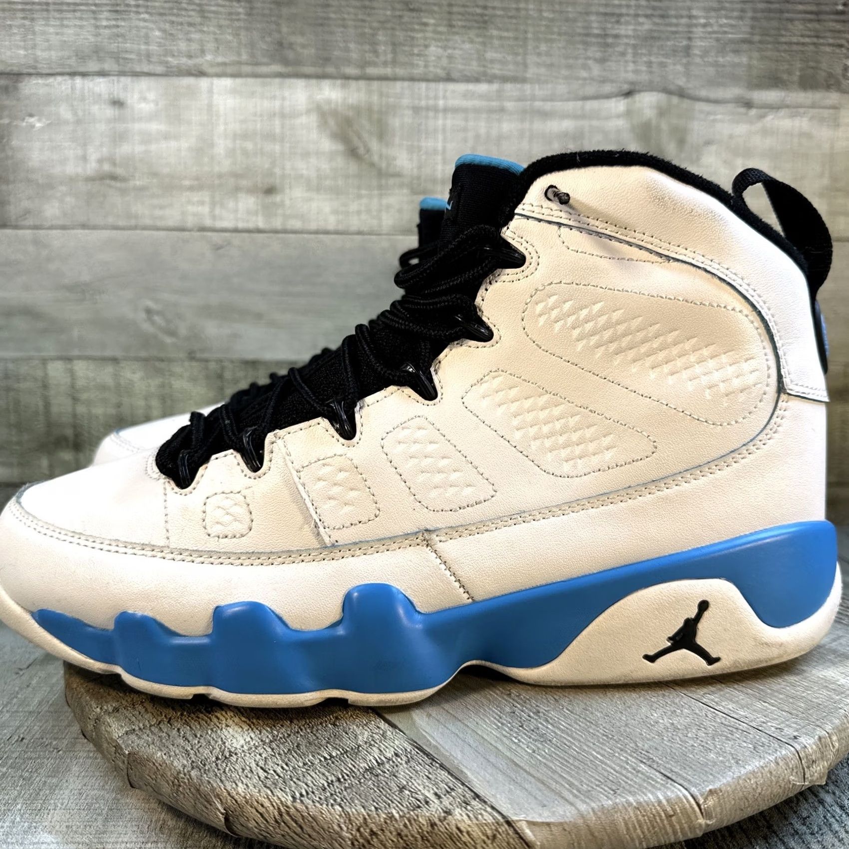 Jordan Brand Jordan 9 Retro Powder Blue Sneakers Men 9.5 2024 Summit White Black Dark Powder Blue Leather Athletic Size US 10 / EU 43 - 5 Thumbnail