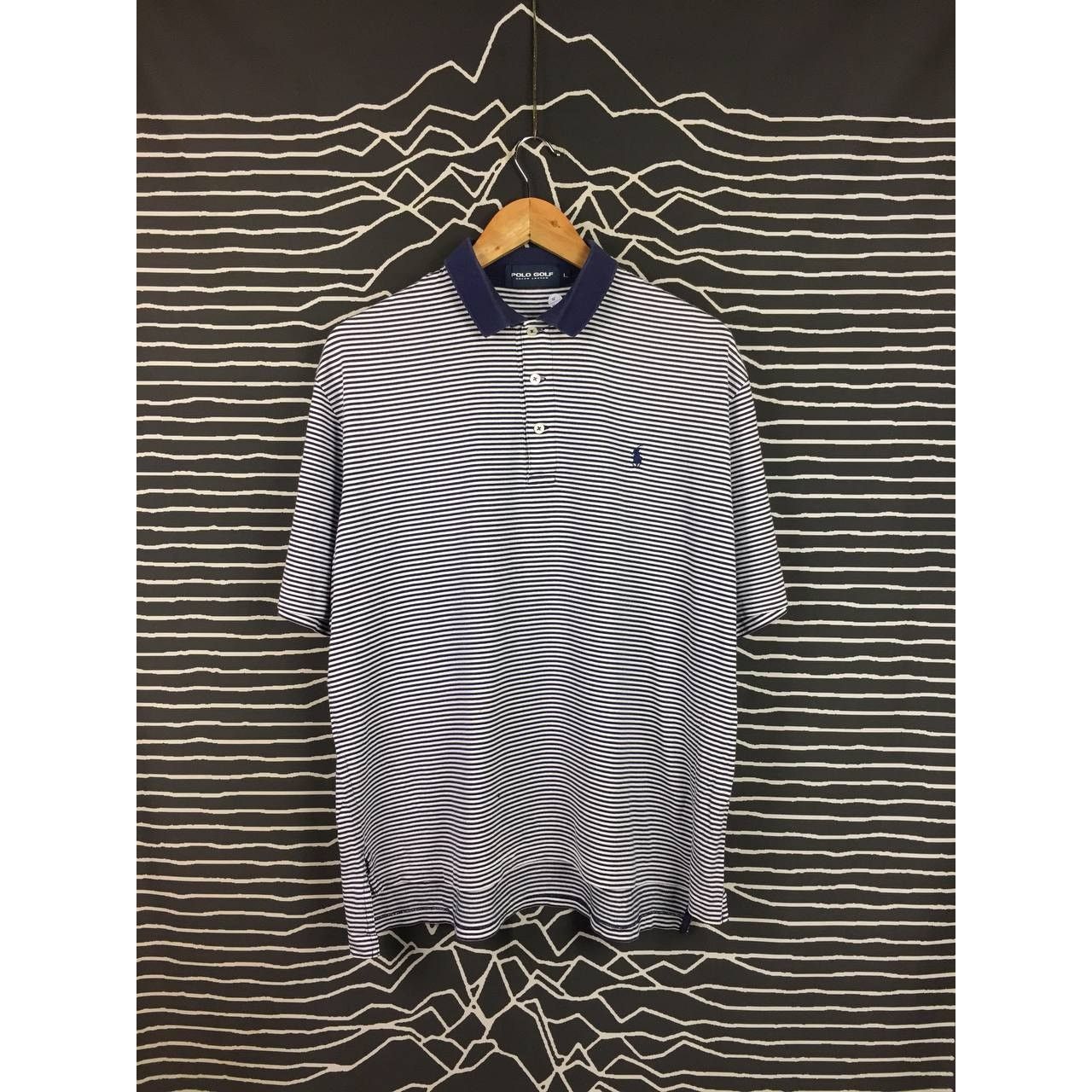 Polo Ralph Lauren × Vintage Vtg Polo Golf Ralph Lauren Small Logo Striped Polo Tee Size US L / EU 52-54 / 3 - 2 Thumbnail