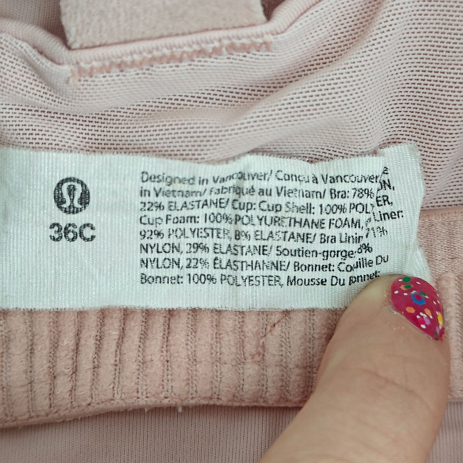 Lululemon Lululemon Energy Bra High Support Blush Pink 36C Size ONE SIZE - 2 Thumbnail