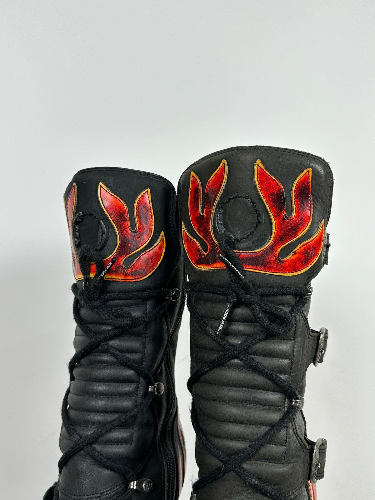 New Rock New Rock Flames Leather Heels Boots Y2K Size US 9 / IT 39 - 15 Thumbnail