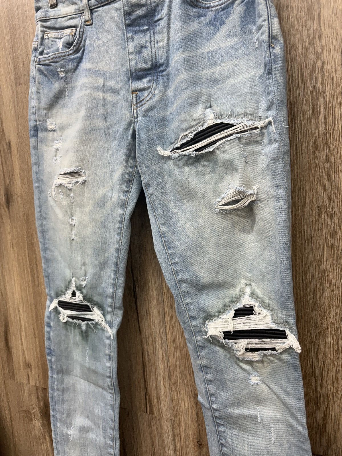 Amiri Amiri MX1 Blue Jeans Black Patch Size US 31 - 5 Thumbnail