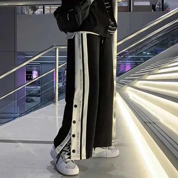 Japanese Brand × Vintage Sweatpants Loose Side Split Buttons Size 32" / US 10 / IT 46 - 2 Thumbnail