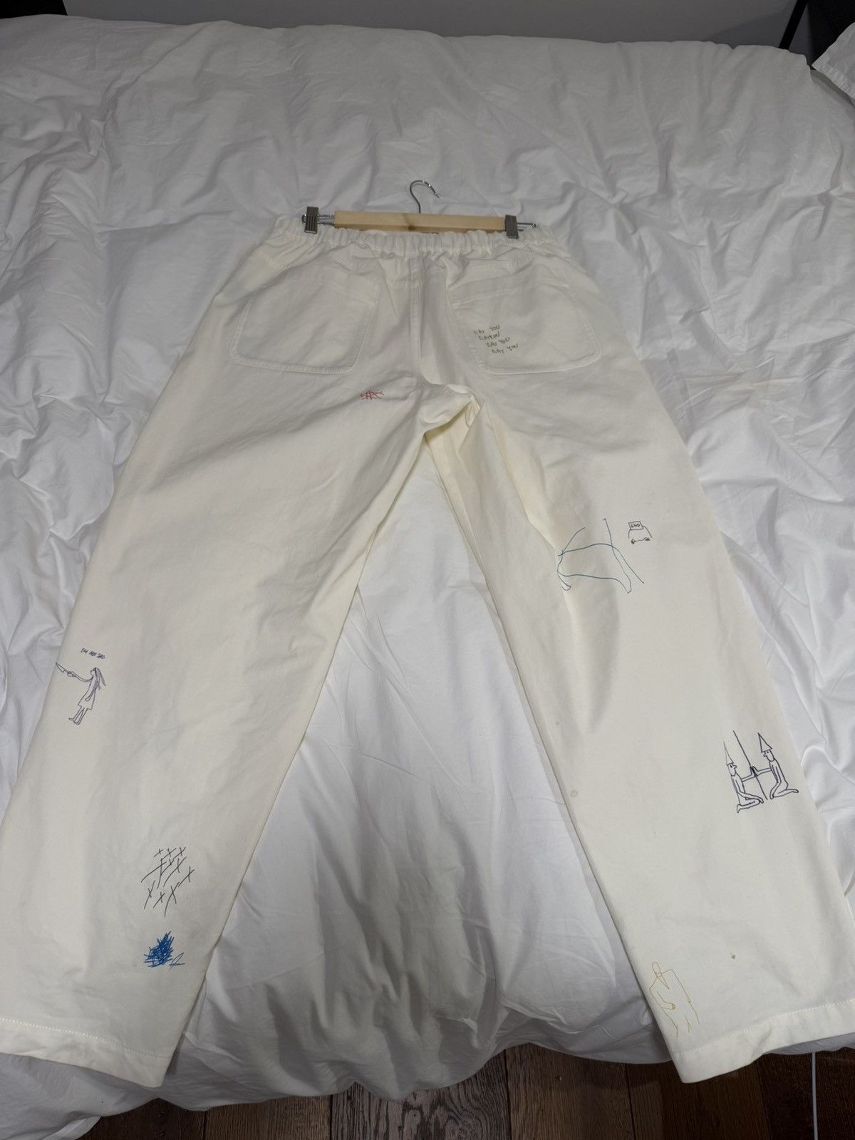 Undercover Undercover White Drawing Trousers Size US 36 / EU 52 - 4 Thumbnail