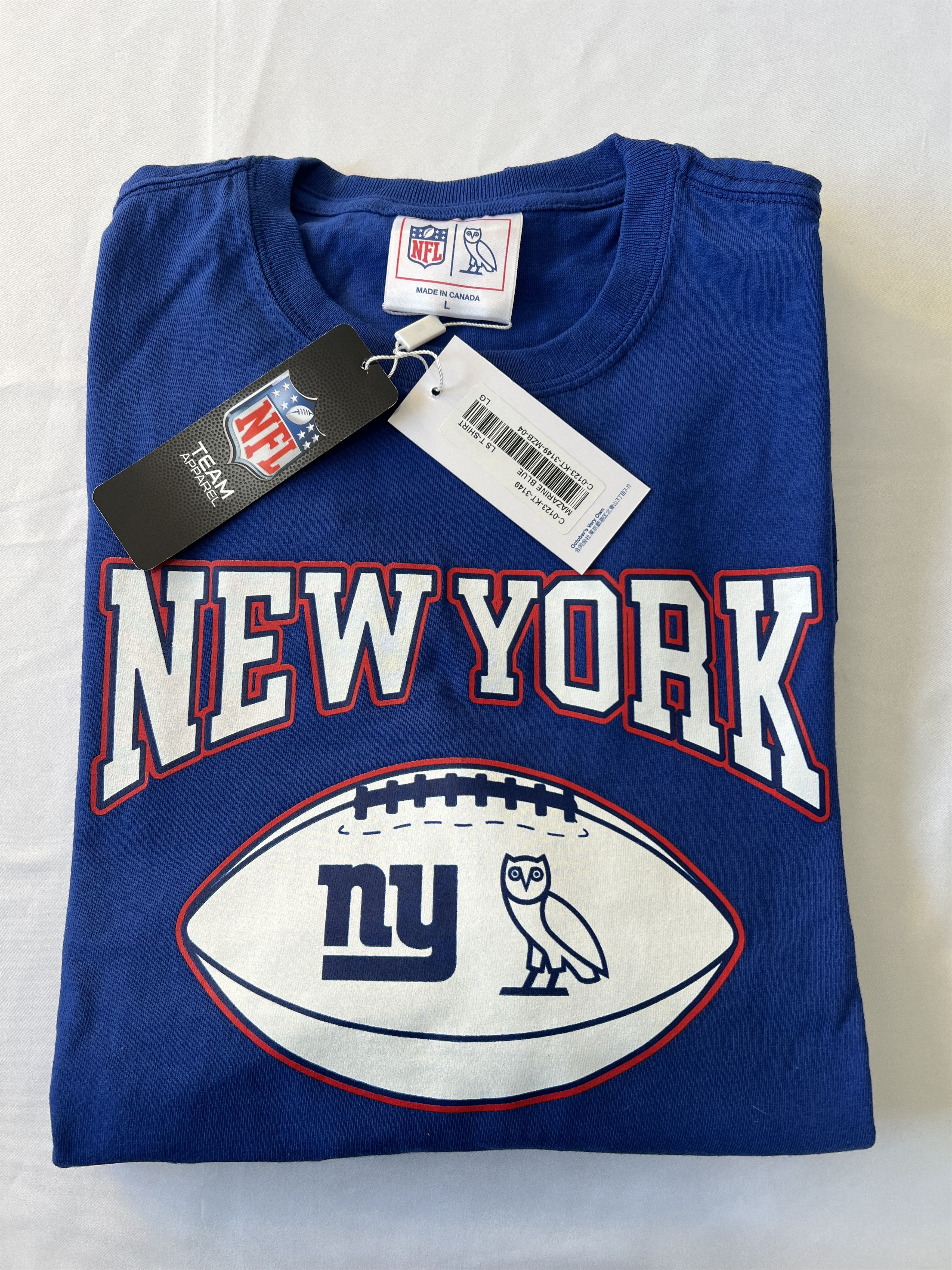 OVO x NFL New York Giants OG LONG SLEEVE T-SHIRT