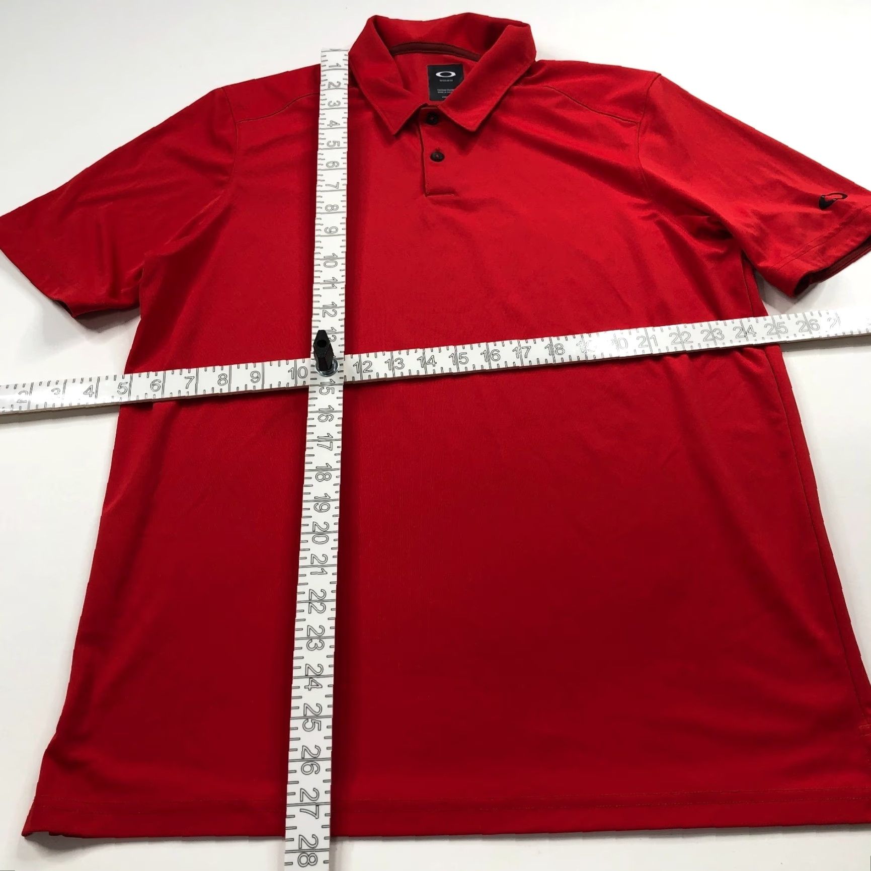 Oakley Oakley Polo Shirt Red Solid Short Sleeve Button Stretch Golf Shirt M Regular Mens Sports Size US M / EU 48-50 / 2 - 2 Thumbnail