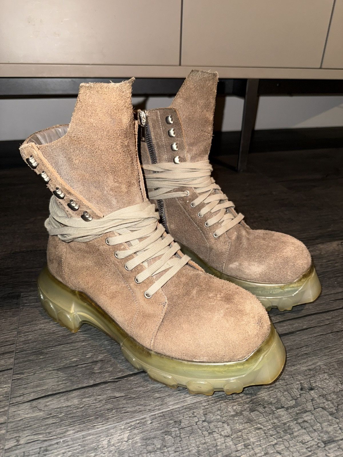 Rick Owens Rick Owens Lace-Up Bozo Tractor DUST/CLEAR Size US 11 / EU 44 - 1 Thumbnail