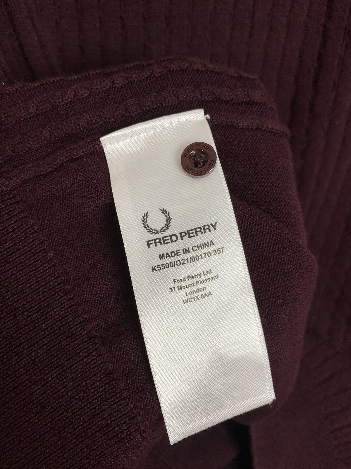 Fred Perry FRED PERRY MOD RIBBED KNIT TIPPED POLO (MAHOGANY) M Size US M / EU 48-50 / 2 - 6 Thumbnail