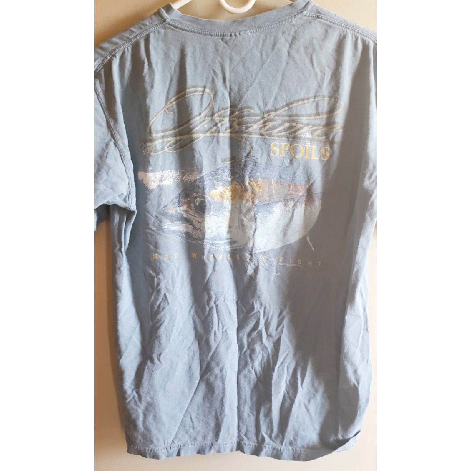 Vintage Offshore Spoils T-Shirt Men M Blue Short Sleeve Logo Tuna Not Without a Fight Logo Print Cotton Vintage? No (Original is not vintage) Size US M / EU 48-50 / 2 - 5 Thumbnail