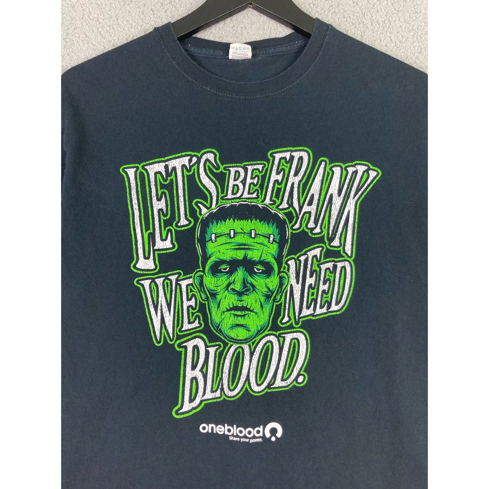 Fruit Of The Loom One Blood Frankenstein Shirt Mens M Classic Horror Monster Size US M / EU 48-50 / 2 - 5 Thumbnail