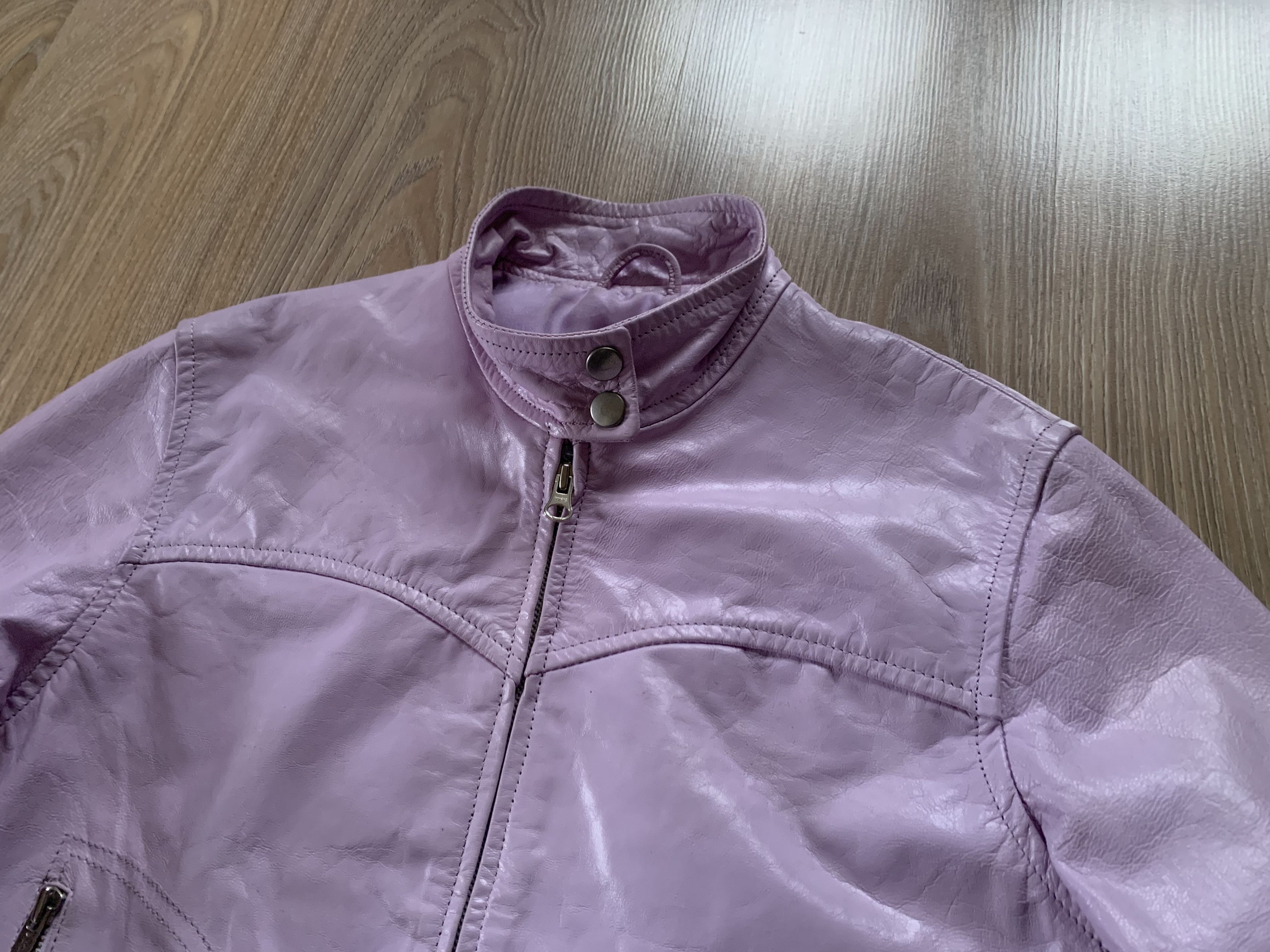 Other Womens Bershka Pink Biker Leather Jacket Size L / US 10 / IT 46 - 5 Thumbnail