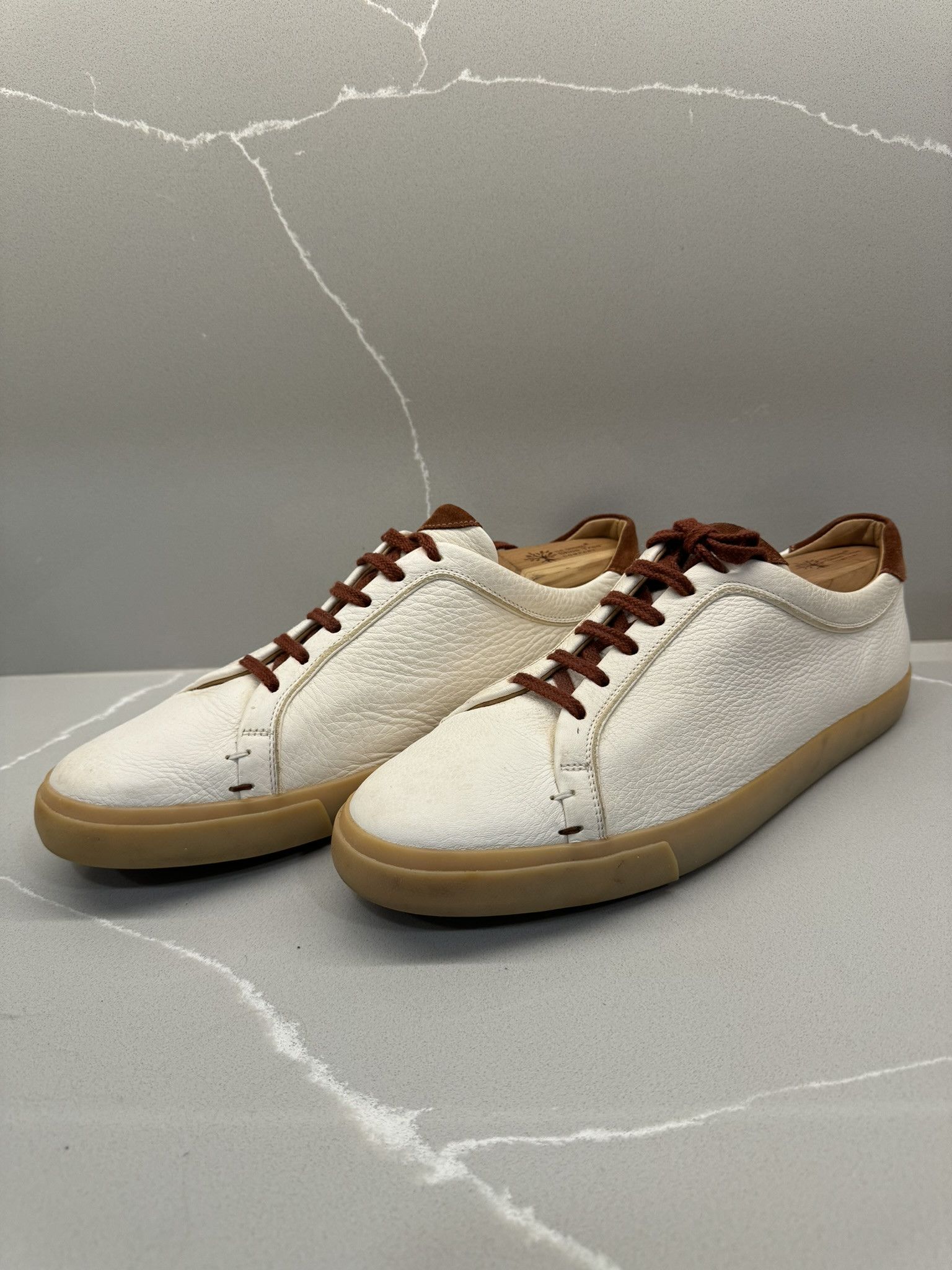 Loro Piana Loro Piana - Freetime Walk - White Leather Low Sneakers Size US 9.5 / EU 42-43 - 5 Thumbnail